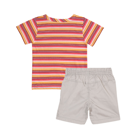 TORIO Short Pant Set Colourful Stripe - Baju Setelan Anak Laki - Laki