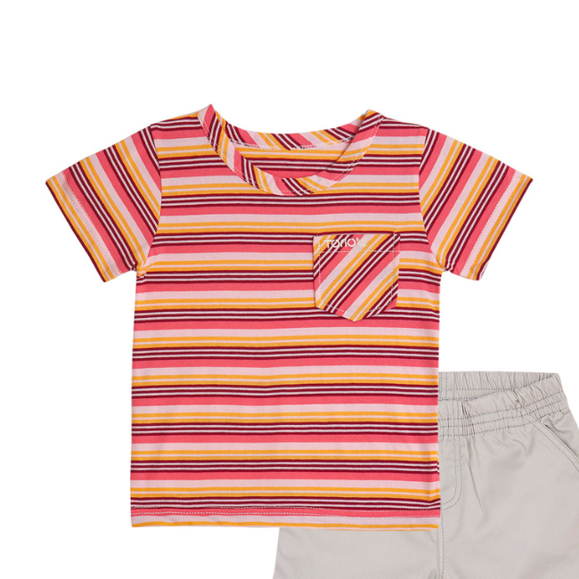 TORIO Short Pant Set Colourful Stripe - Baju Setelan Anak Laki - Laki