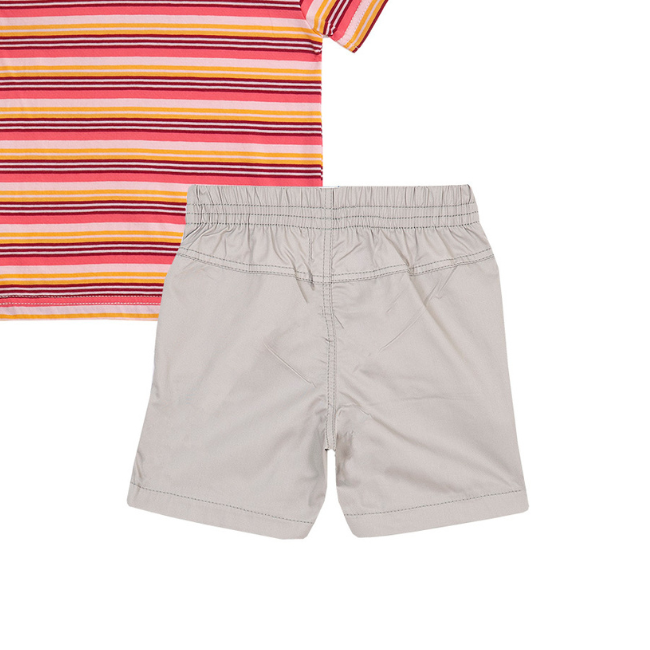 TORIO Short Pant Set Colourful Stripe - Baju Setelan Anak Laki - Laki
