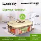 Sundbaby Smart Vacuum Container – Aloha 2.1L (Penyimpanan Makanan) Brown