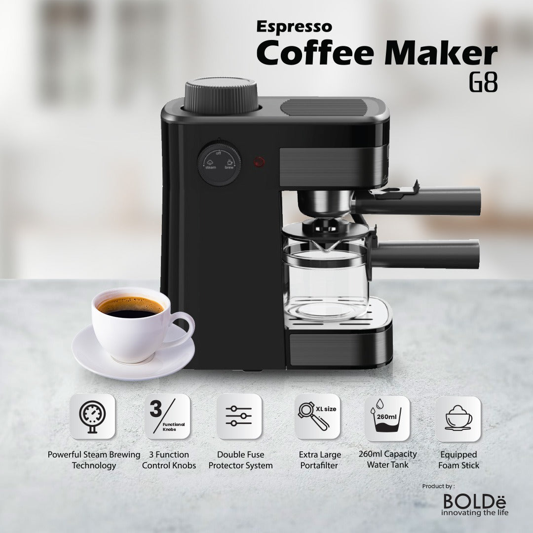 Bolde Expresso Coffee Maker G8 (Coffee Machine) Black/grey