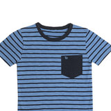TORIO Basic T-Shirt Navy Stripe 6-12 Tahun - Kaos Anak Laki-Laki