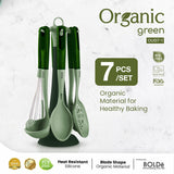 Organic Green Silicone Utensils 7pcs Set