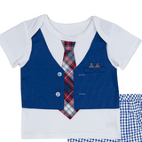 TORIO Short Pant Set Tuxedo Blue - Setelan Anak Laki-laki