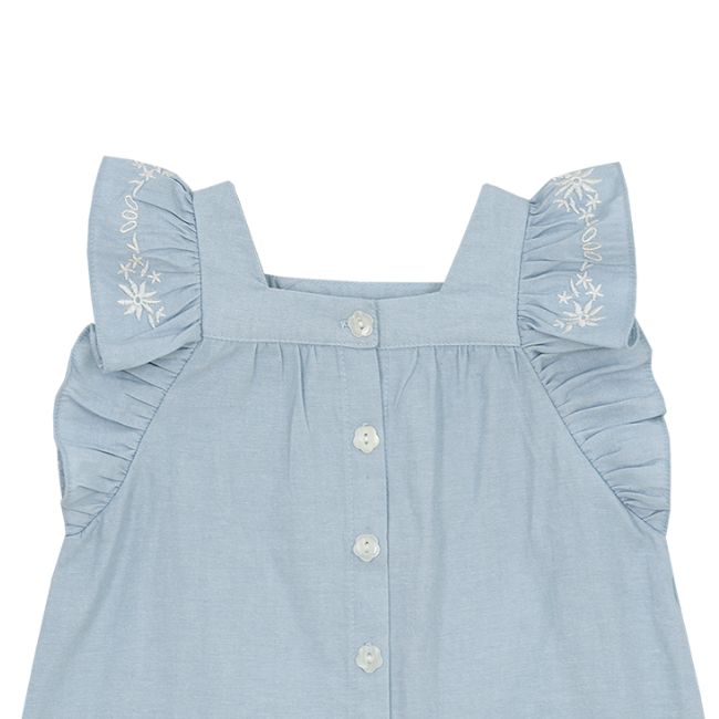 TORIO Ruffle Sleveless Blouse Denim - Atasan Anak Perempuan - Blouse Anak