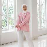 Sovlo - Amina Blouse - Atasan Fashion Wanita Lengan Panjang Pink_ZA