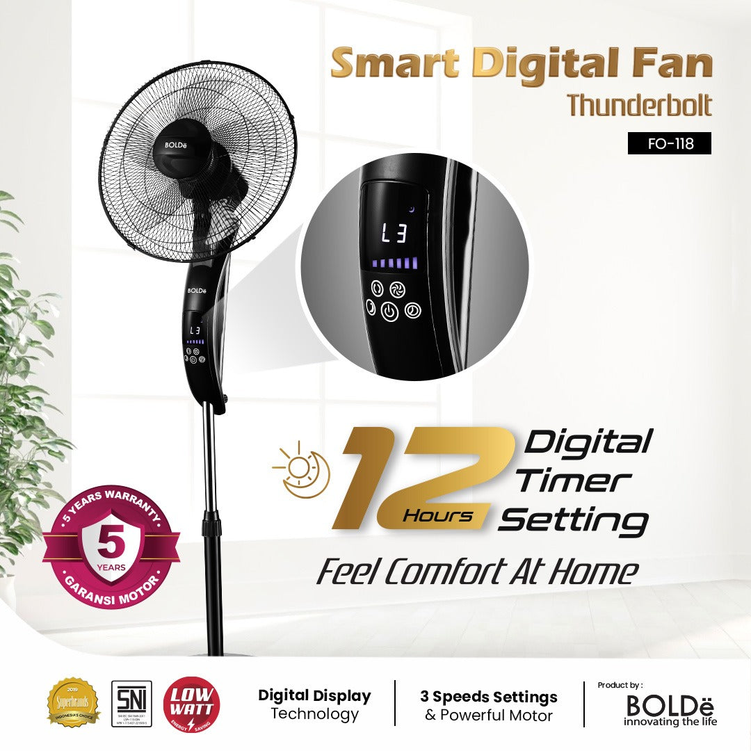 Bolde Smart Digital Fan – Thunderbolt