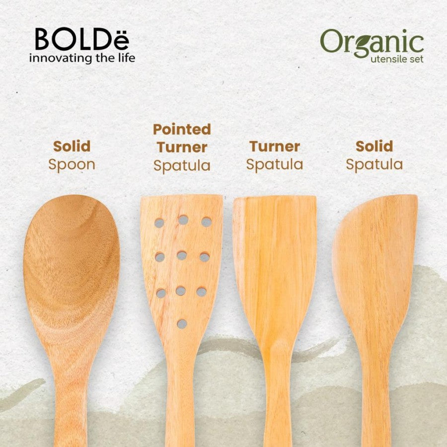 Organic Utensil Set 4 Pcs Wood Series