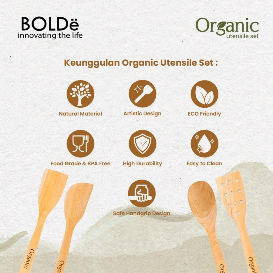 Organic Utensil Set 4 Pcs Wood Series