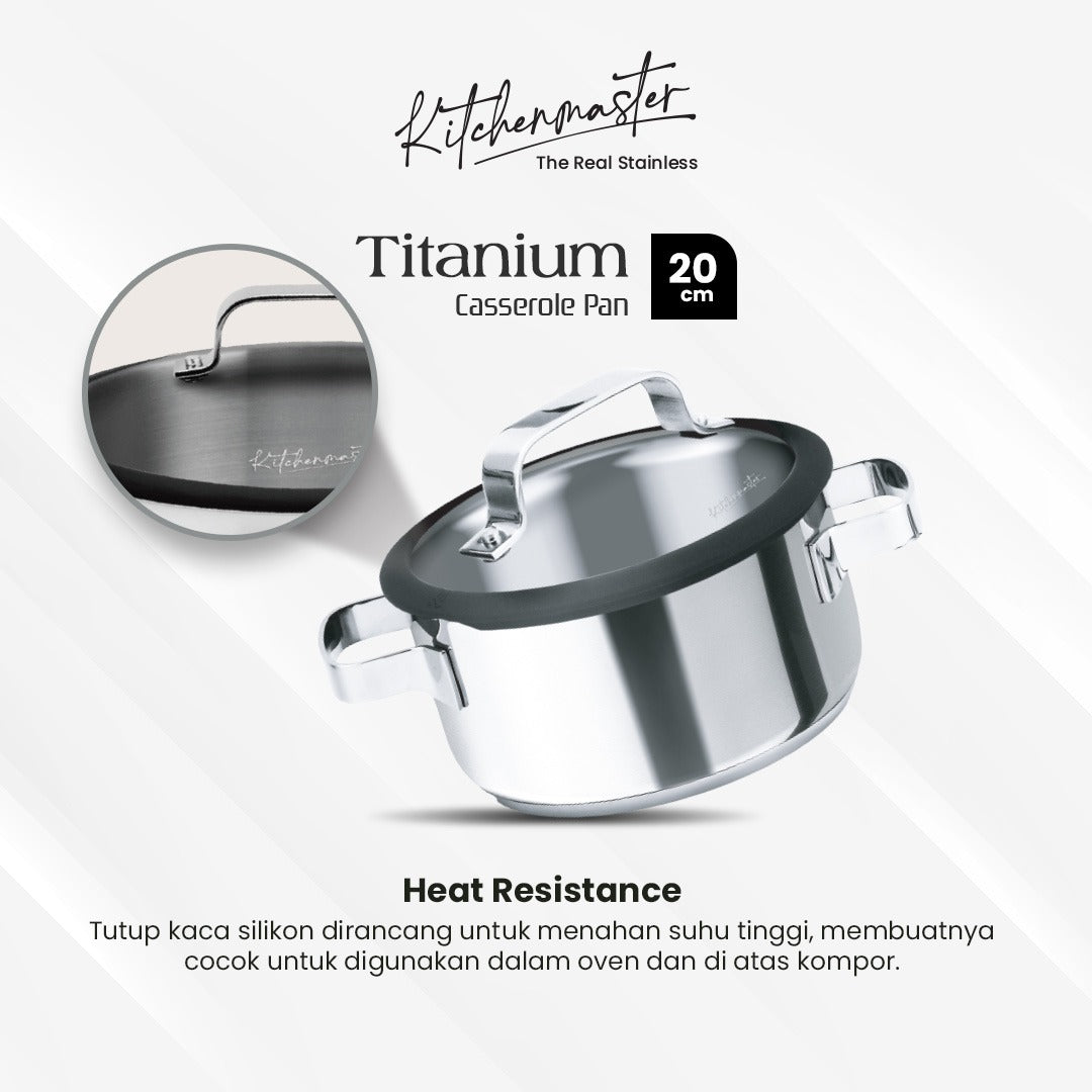 Kitchen Master Stainless Steel Cookware - Casserole 20 cm