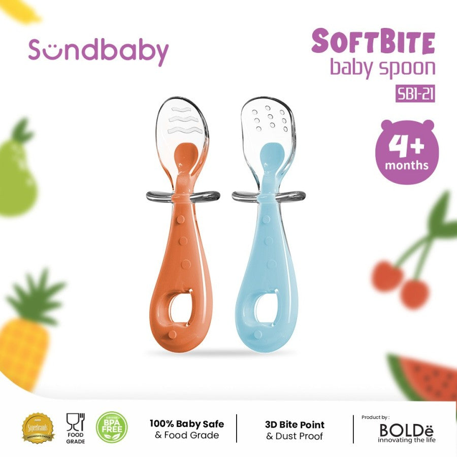 Sundbaby Softbite Baby Spoon Peach/pink