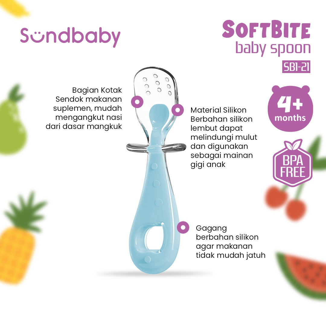 Sundbaby Softbite Baby Spoon Peach/pink