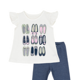 TORIO Pretty Shoes Legging Set - Setelan Anak Perempuan