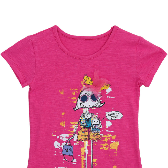 TORIO Basic T-Shirt Born To Shop - Kaos Anak Perempuan