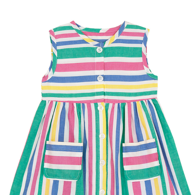 TORIO Rainbow Striped Dress - Dress Anak Perempuan