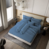 Nyenyak Bed Cover Premium Cross Ash Blue