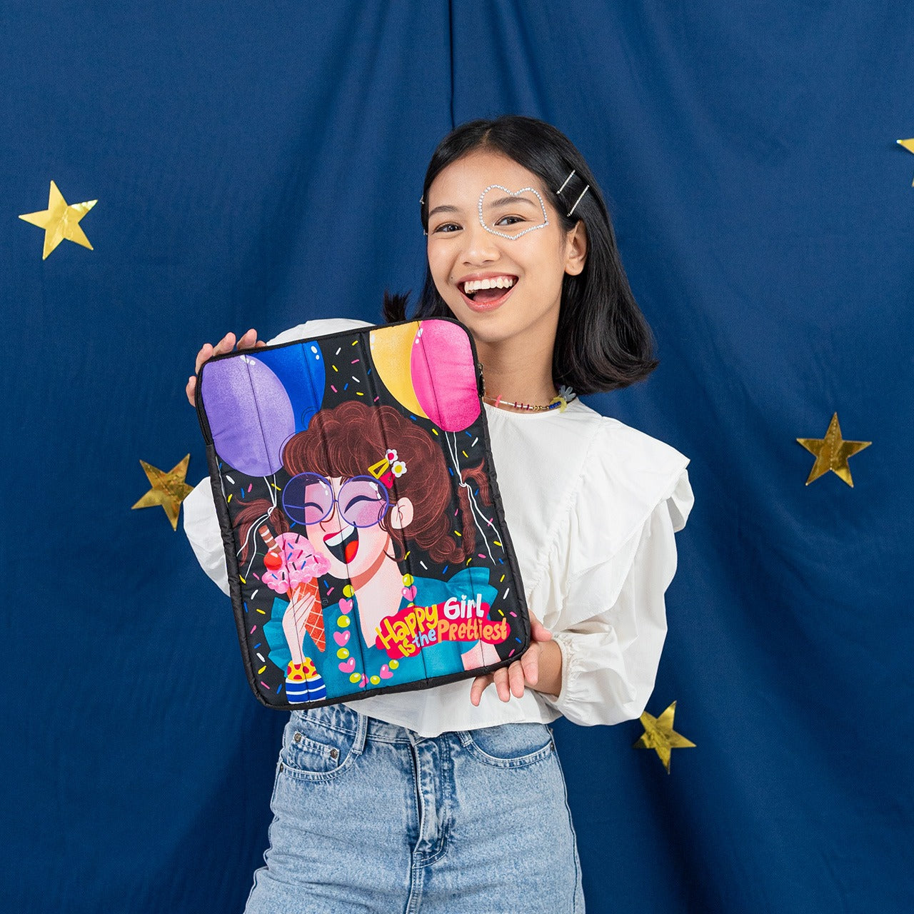 Sovlo Pluffy Laptop Sleeve - Case Laptop Kerja - Girl_LP