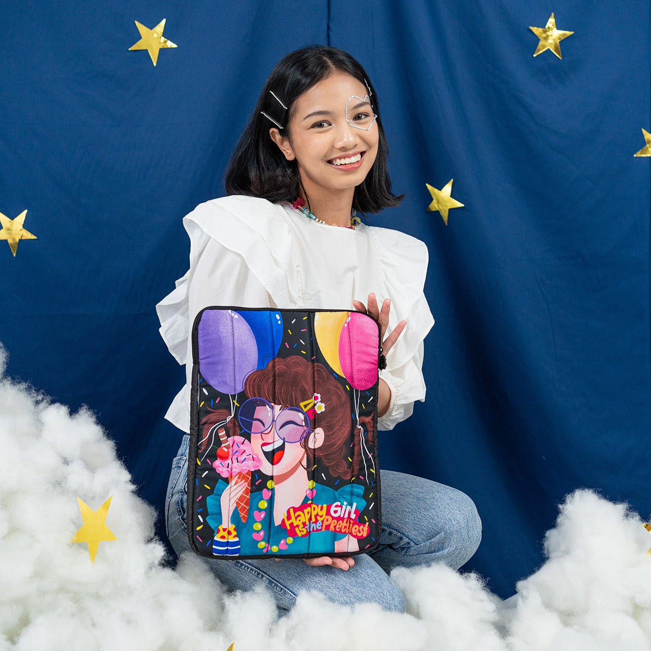 Sovlo Pluffy Laptop Sleeve - Case Laptop Kerja - Girl_LP