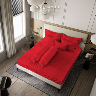 Sprei Nyenyak Premium Linens   -  Royal Apple Red