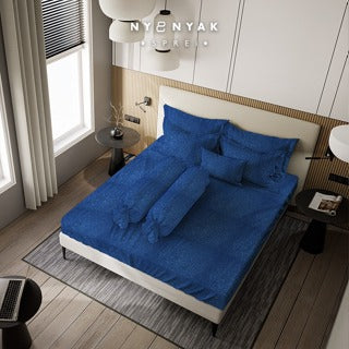 Nyenyak Bed Cover Premium Linens Royal Azure  -  160x220/ 220x220