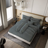 Nyenyak Bed Cover Solid Plain Steel Grey - King/Queen 220x220
