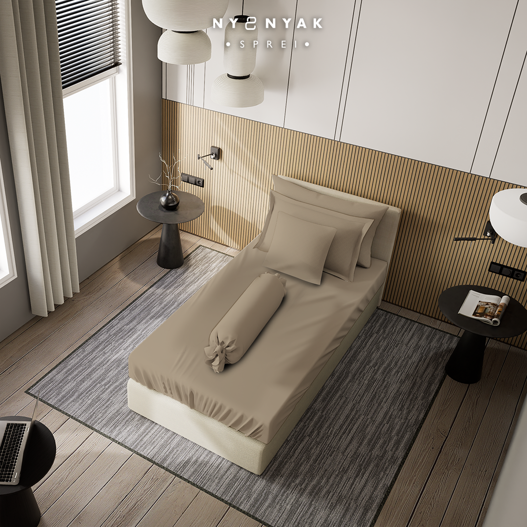 Sprei Nyenyak Solid Plain - Single 120x200x20 - Khaki