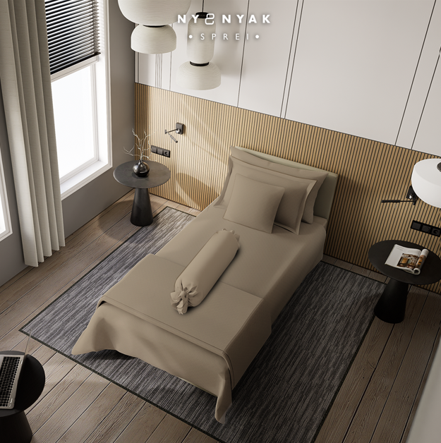Nyenyak Bed Cover Solid Plain - Single 160x220 - Khaki