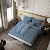 Nyenyak Bed Cover Solid Plain - King/Queen 220x220 - Stone Blue
