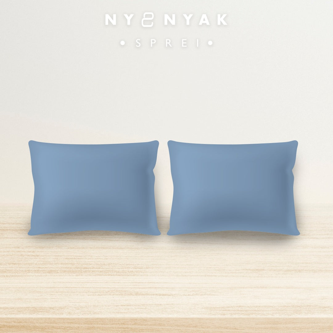 Sarung 2 Bantal Nyenyak Solid Plain - Stone Blue
