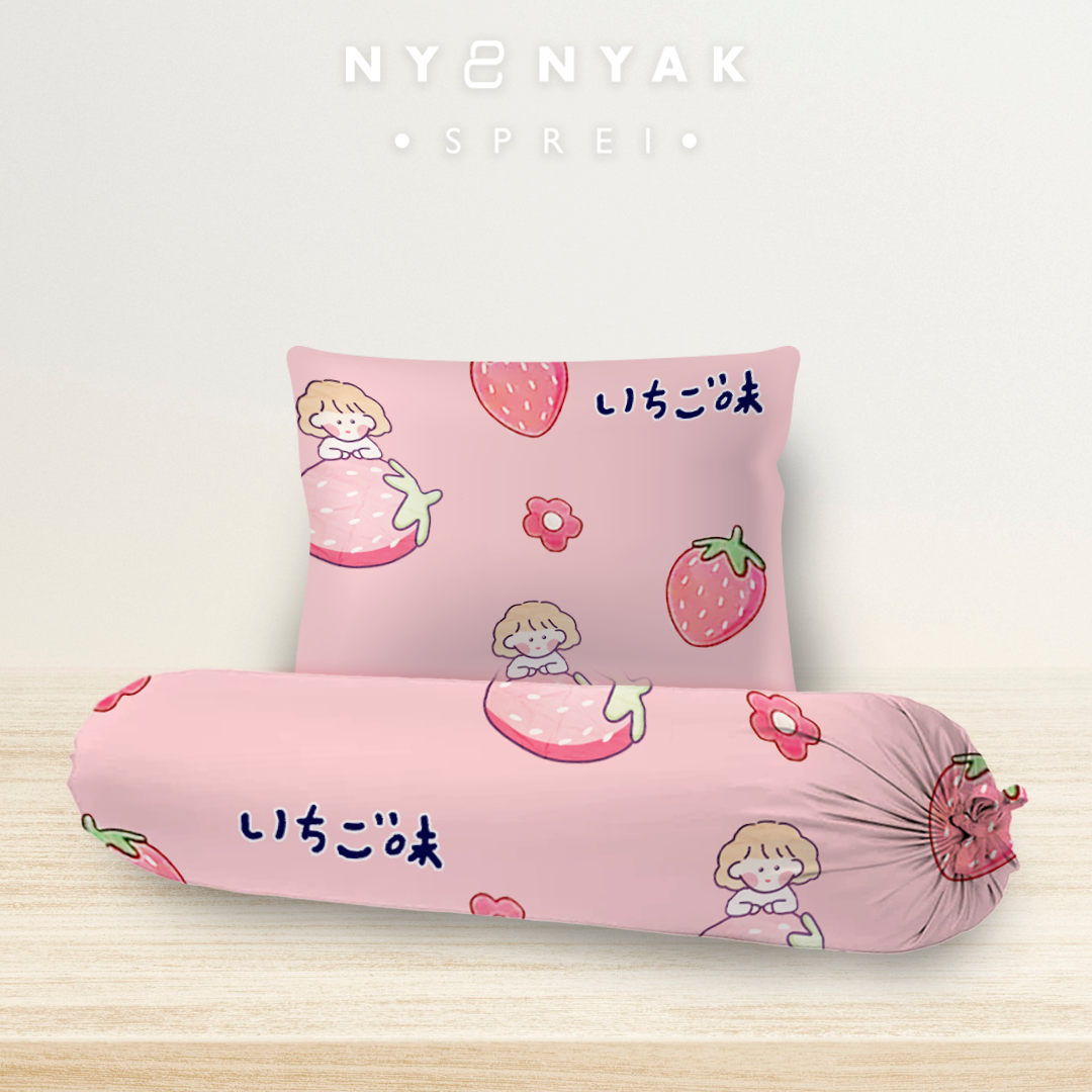 Nyenyak Sarung Bantal Guling Print Fabric - Fresa