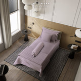 Nyenyak Bed Cover Premium Mini Stripes Plum