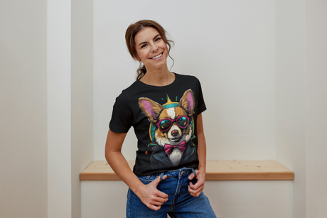 T-Shirt Short Sleeve Animals Print Unisex - Awesome Corgi