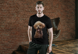 T-Shirt Short Sleeve Animals Print Unisex - Brown Poodle
