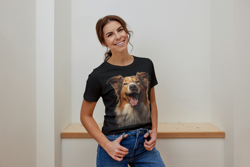 T-Shirt Short Sleeve Animals Print Unisex - Collie