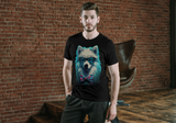 T-Shirt Short Sleeve Animals Print Unisex - White Husky