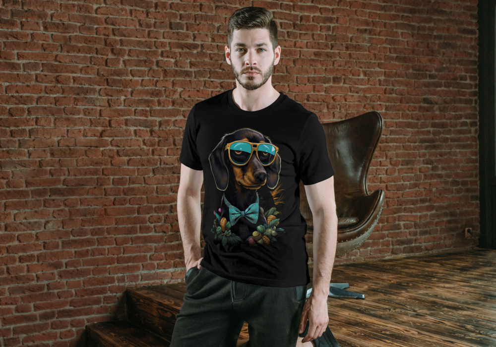 T-Shirt Short Sleeve Animals Print Unisex - Dachshund