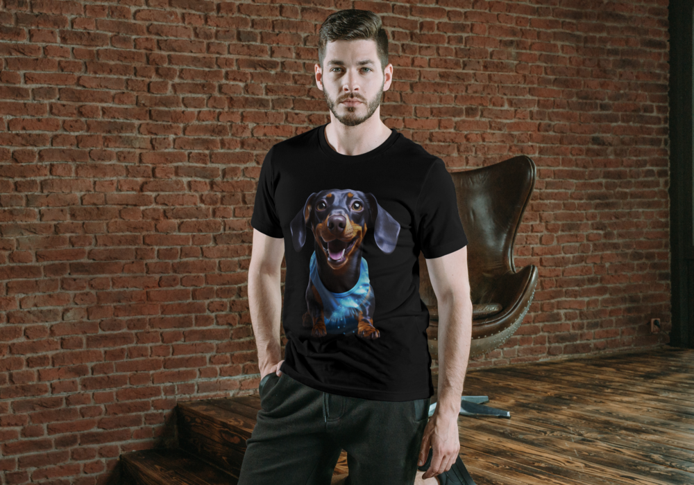T-Shirt Short Sleeve Animals Print Unisex - Cute Dachshund