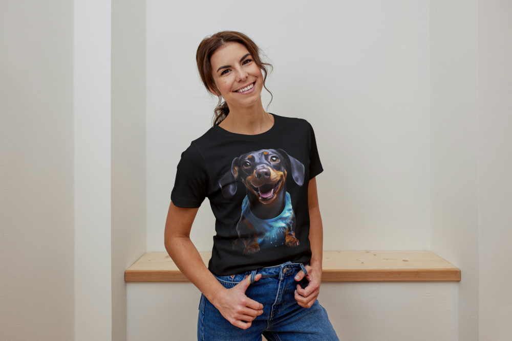 T-Shirt Short Sleeve Animals Print Unisex - Cute Dachshund