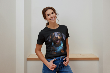 T-Shirt Short Sleeve Animals Print Unisex - Cute Dachshund