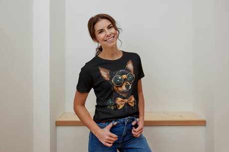 T-Shirt Short Sleeve Animals Print Unisex - Handsome Chi