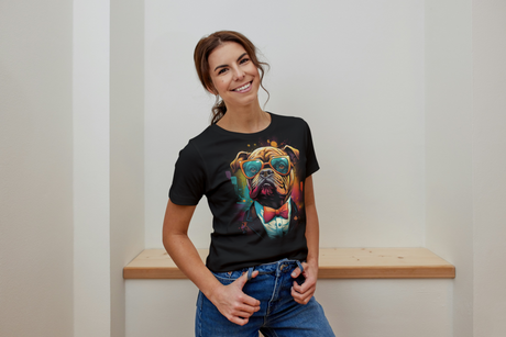 T-Shirt Short Sleeve Animals Print Unisex - Bulldog