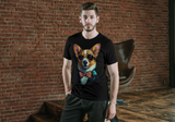 T-Shirt Short Sleeve Animals Print Unisex - Handsome Corgi