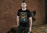 T-Shirt Short Sleeve Animals Print Unisex - Handsome Owl