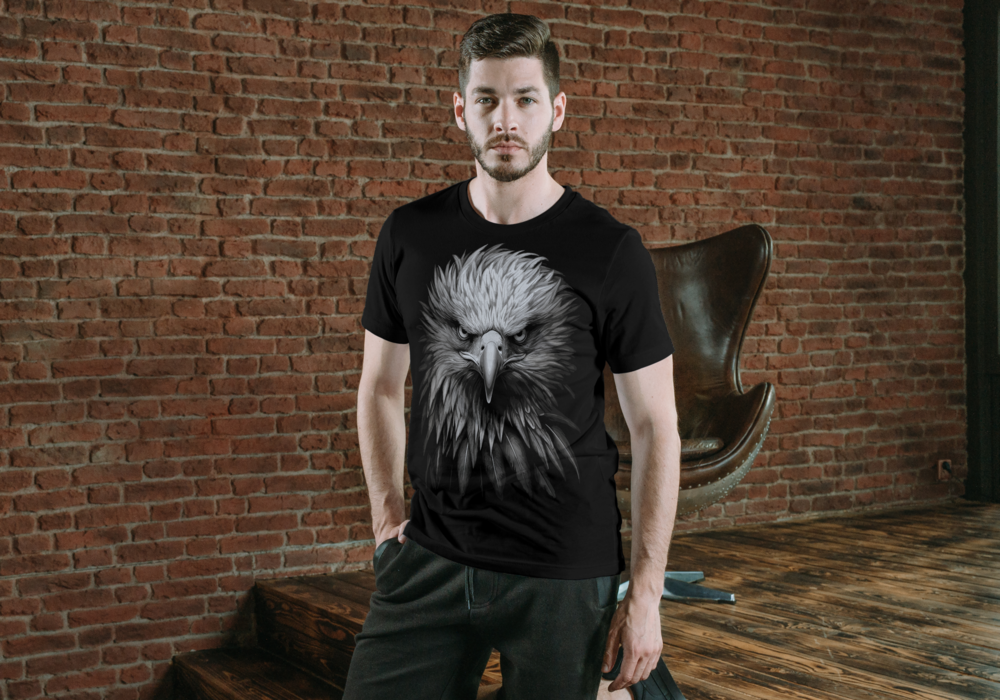 T-Shirt Short Sleeve Animals Print Unisex - Eagle