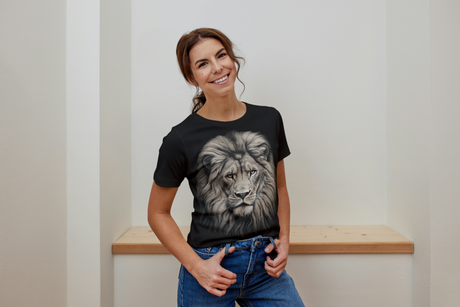T-Shirt Short Sleeve Animals Print Unisex - Lion