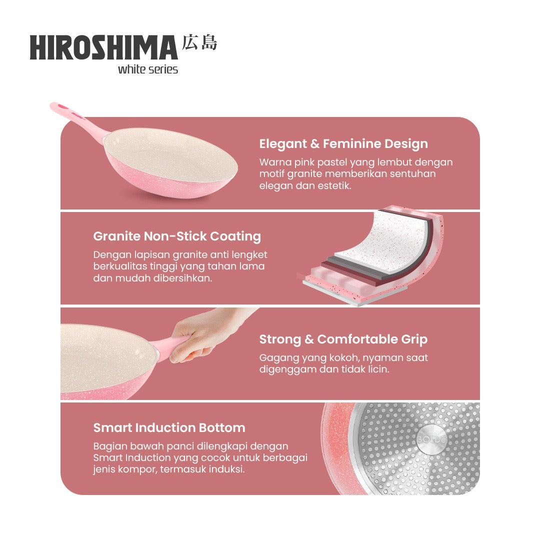 Hiroshima White Series Fry Pan 22cm