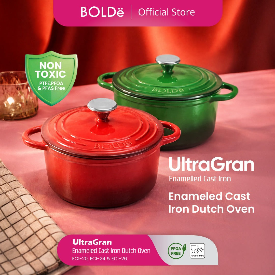 BOLDë UltraGran Enamelled Cast Iron Dutch Oven 2,37L Red/red