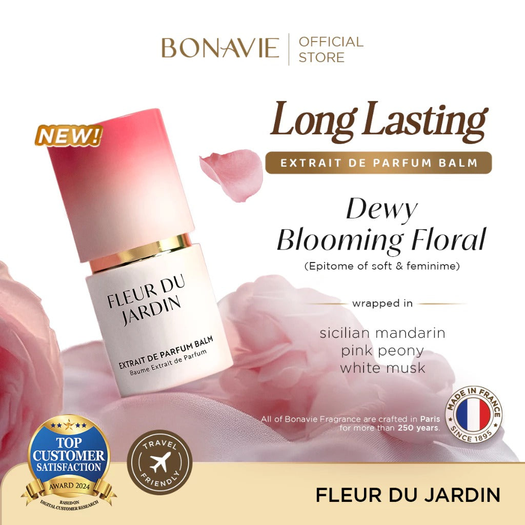 Bonavie Extrait Parfum Balm - Fleur du Jardin Perfume Solid Wangi Tahan Lama Floral Bunga