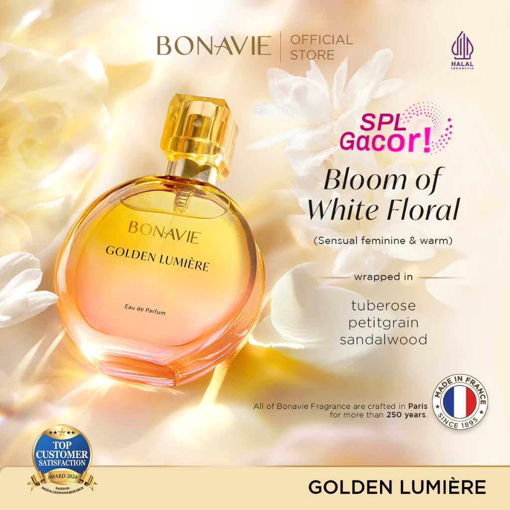 Bonavie Eau De Parfum - Golden Lumiere 30ml Parfum Wangi Tahan Lama EDP White Floral Bunga