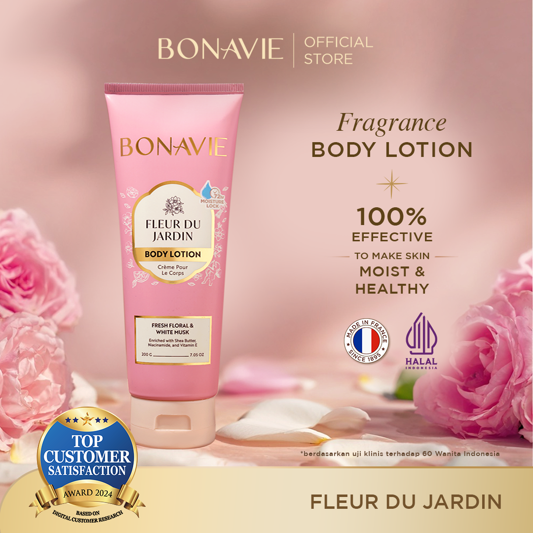 Bonavie Body Lotion Fleur Du Jardin 200gr Wangi Tahan Lama Melembapkan Mencerahkan